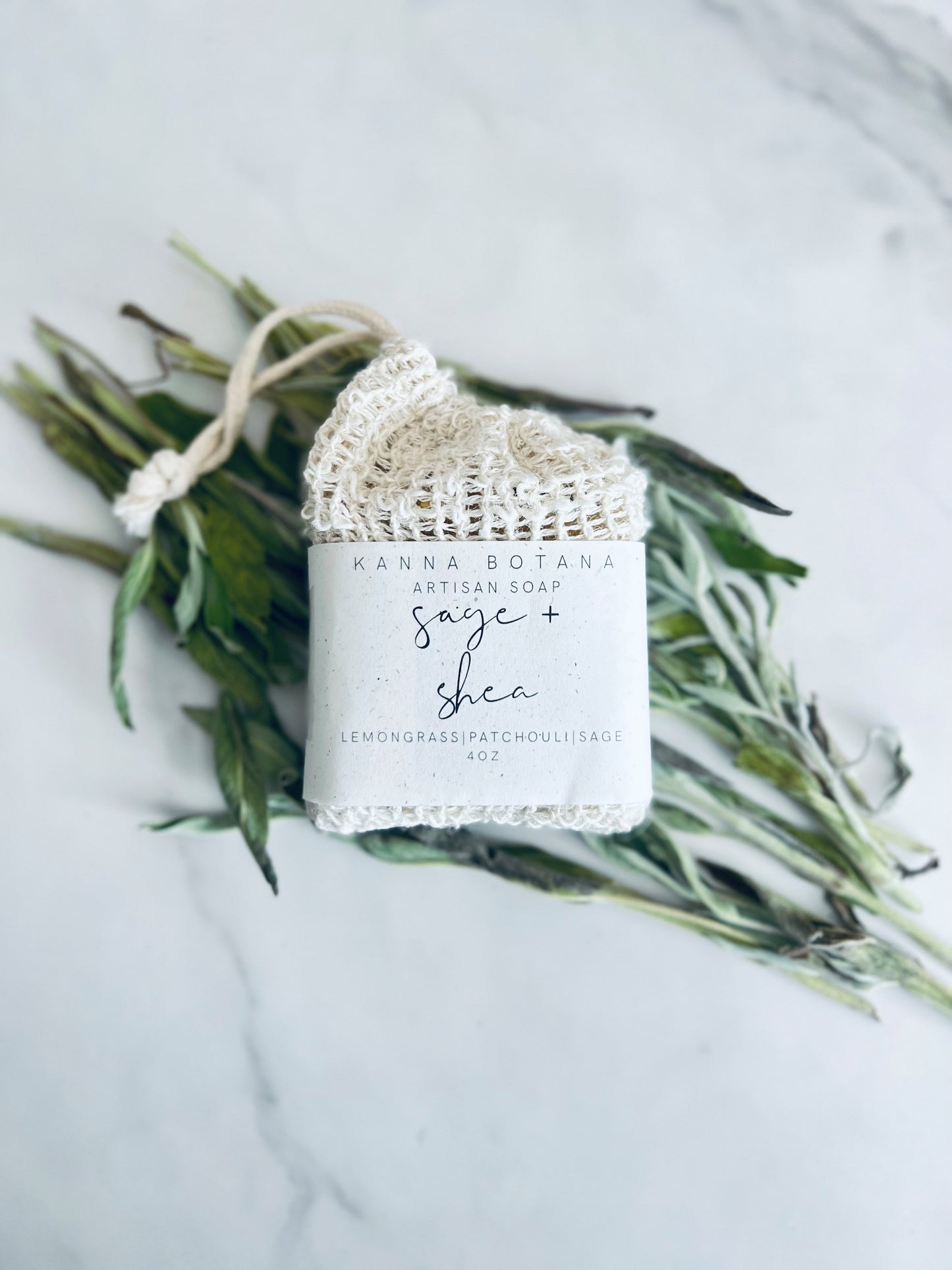 sage and shea artisanal soap natural cold process handcrafted luxury plant based soap wiith bar soap loofah