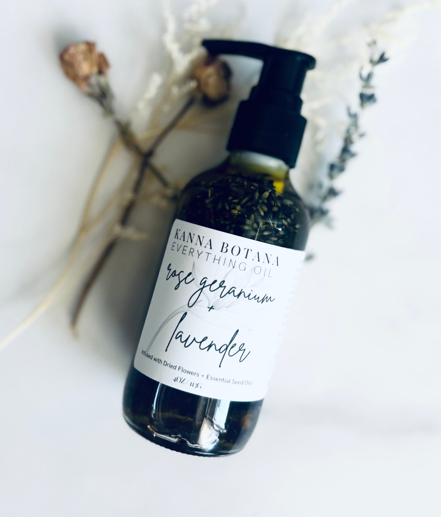 Lavender + Geranium Flower Infused Bath + Body Oil